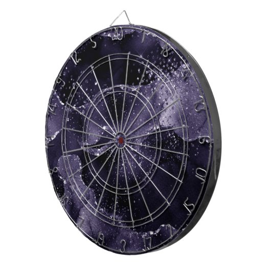 Moody Agate | Midnight Indigo Deep Paarse Glam Dartbord (Voorkant Rechts)