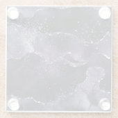 Moody Agate | Midnight Indigo Deep Paarse Glam Glazen Onderzetter (Achterkant)