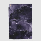 Moody Agate | Midnight Indigo Deep Paarse Glam Golfhanddoek (Voorkant)