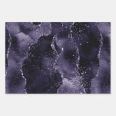 Moody Agate | Midnight Indigo Deep Paarse Glam Inpakpapier Vel (Voorkant)