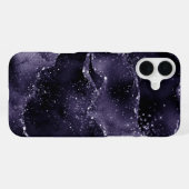 Moody Agate | Midnight Indigo Deep Paarse Glam iPhone Hoesje (Achterkant horizontaal)