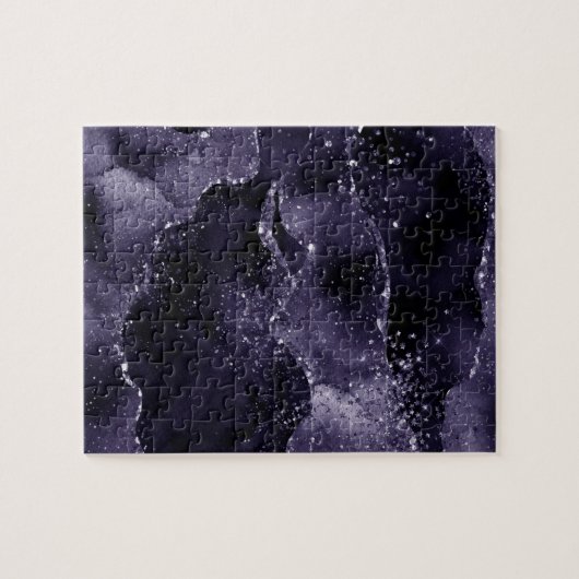 Moody Agate | Midnight Indigo Deep Paarse Glam Legpuzzel (Horizontaal)