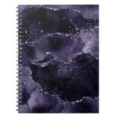 Moody Agate | Midnight Indigo Deep Paarse Glam Notitieboek (Voorkant)