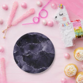 Moody Agate | Midnight Indigo Deep Paarse Glam Papieren Bordje (Feest)