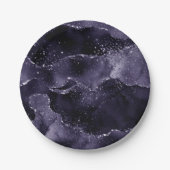 Moody Agate | Midnight Indigo Deep Paarse Glam Papieren Bordje (Voorkant)