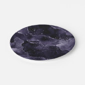 Moody Agate | Midnight Indigo Deep Paarse Glam Papieren Bordje (Gekanteld)
