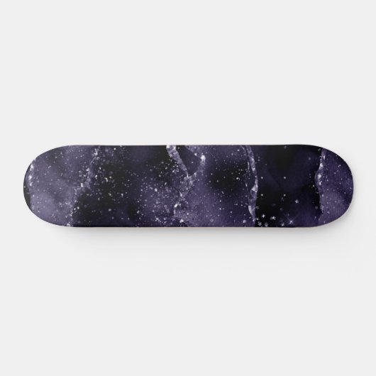 Moody Agate | Midnight Indigo Deep Paarse Glam Persoonlijk Skateboard (Horizontaal)