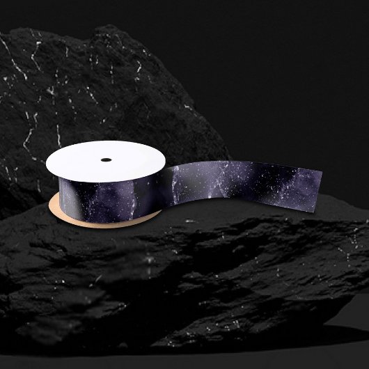 Moody Agate | Midnight Indigo Deep Paarse Glam Satijnen Lint
