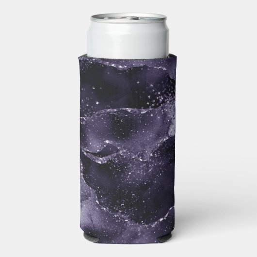 Moody Agate | Midnight Indigo Deep Paarse Glam Seltzer Blikjeskoeler (Seltzer Achterkant)
