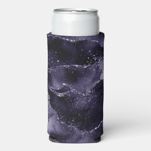 Moody Agate | Midnight Indigo Deep Paarse Glam Seltzer Blikjeskoeler (Seltzer Voorkant)