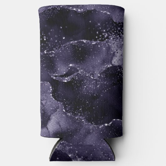 Moody Agate | Midnight Indigo Deep Paarse Glam Seltzer Blikjeskoeler (Voorkant)