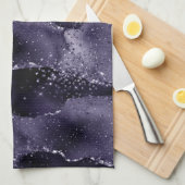 Moody Agate | Midnight Indigo Deep Paarse Glam Theedoek (Quarter Fold)