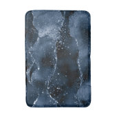 Moody Agate | Navy Denim Steel Blue Faux Glitter Badmat (Voorkant Verticaal)