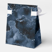 Moody Agate | Navy Denim Steel Blue Faux Glitter Bedankdoosjes (Achterkant)