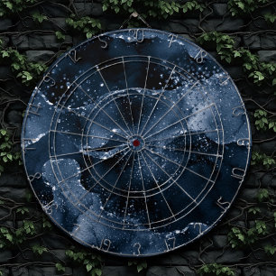Moody Agate Navy Denim Steel Blue Faux Glitter Dartbord