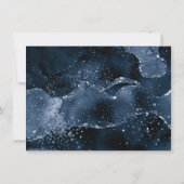 Moody Agate | Navy Denim Steel Blue Faux Glitter Kaart (Achterkant)