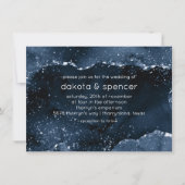 Moody Agate | Navy Denim Steel Blue Faux Glitter Kaart (Voorkant)