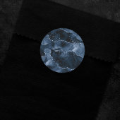 Moody Agate | Navy Denim Steel Blue Faux Glitter Ronde Sticker