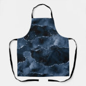 Moody Agate | Navy Denim Steel Blue Faux Glitter Schort (Voorkant)