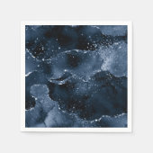 Moody Agate | Navy Denim Steel Blue Faux Glitter Servet (Voorkant)