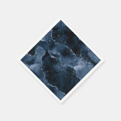 Moody Agate | Navy Denim Steel Blue Faux Glitter Servet (Hoek)