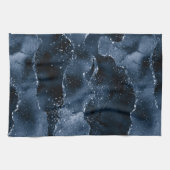 Moody Agate | Navy Denim Steel Blue Faux Glitter Theedoek (Horizontaal)