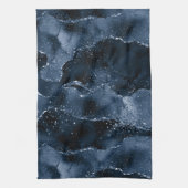 Moody Agate | Navy Denim Steel Blue Faux Glitter Theedoek (Verticaal)