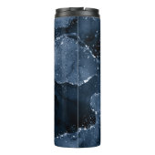 Moody Agate | Navy Denim Steel Blue Faux Glitter Thermosbeker (Achterkant)