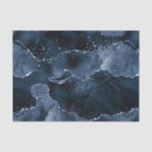 Moody Agate | Navy Denim Steel Blue Faux Glitter Tissuepapier (Voorkant)
