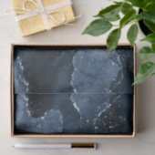 Moody Agate | Navy Denim Steel Blue Faux Glitter Tissuepapier (Geschenk)