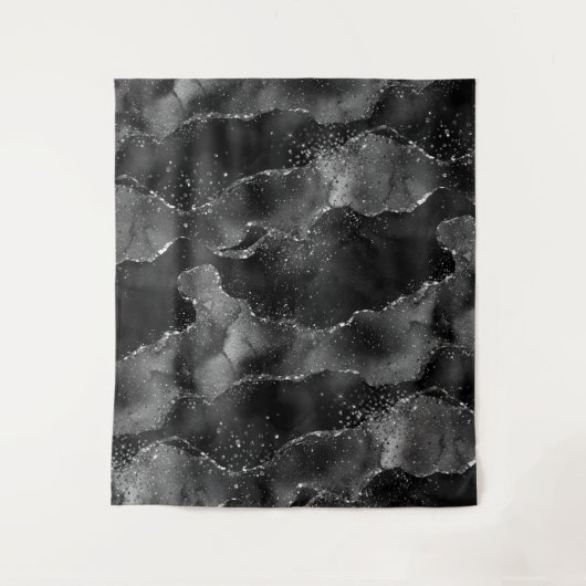 Moody Agate | Onyx zwart vampy glam foto achtergro Wandkleed (Voorkant)