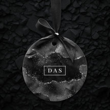 Moody Agate | Onyx Zwart Zilver Gothic Glam Monogr