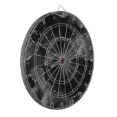 Moody Agate | Onyx Zwart Zilver Vampy Gothic Glitt Dartbord (Voorkant Links)