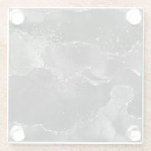 Moody Agate | Onyx Zwart Zilver Vampy Gothic Glitt Glazen Onderzetter (Achterkant)