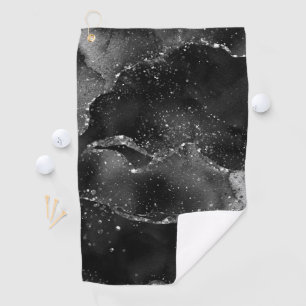 Moody Agate   Onyx Zwart Zilver Vampy Gothic Glitt Golfhanddoek