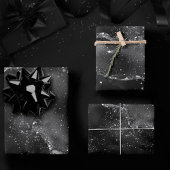 Moody Agate | Onyx Zwart Zilver Vampy Gothic Glitt Inpakpapier Vel