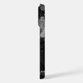 Moody Agate | Onyx Zwart Zilver Vampy Gothic Glitt iPhone Hoesje (Linkerkant)