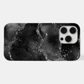 Moody Agate | Onyx Zwart Zilver Vampy Gothic Glitt iPhone Hoesje (Achterkant horizontaal)