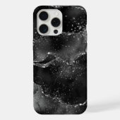 Moody Agate | Onyx Zwart Zilver Vampy Gothic Glitt iPhone Hoesje (Achterkant)