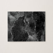 Moody Agate | Onyx Zwart Zilver Vampy Gothic Glitt Legpuzzel (Horizontaal)
