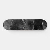 Moody Agate | Onyx Zwart Zilver Vampy Gothic Glitt Persoonlijk Skateboard (Horizontaal)