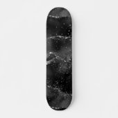 Moody Agate | Onyx Zwart Zilver Vampy Gothic Glitt Persoonlijk Skateboard (Voorkant)