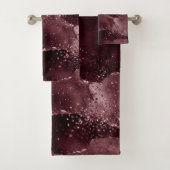 Moody Agate | Wijn Bordeaux Sangria Merlot Maroon Bad Handdoek (Insitu)