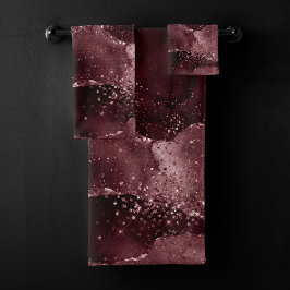 Moody Agate | Wijn Bordeaux Sangria Merlot Maroon Bad Handdoek