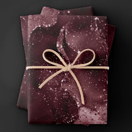 Moody Agate | Wijn Bordeaux Sangria Merlot Maroon Inpakpapier Vel