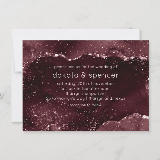 Moody Agate | Wijn Bordeaux Sangria Merlot Maroon Kaart (Voorkant)