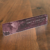 Moody Agate | Wijn Bordeaux Sangria Merlot Maroon Naambordje (Zijkant)