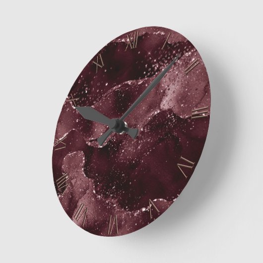 Moody Agate | Wijn Bordeaux Sangria Merlot Maroon Ronde Klok (Hoek)