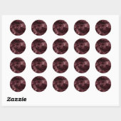 Moody Agate | Wijn Bordeaux Sangria Merlot Maroon Ronde Sticker (Vel)