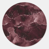 Moody Agate | Wijn Bordeaux Sangria Merlot Maroon Ronde Sticker (Voorkant)